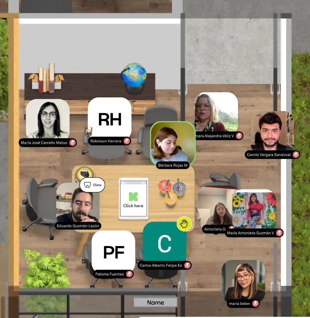 Captura de pantalla de una conversación del Café Virtual